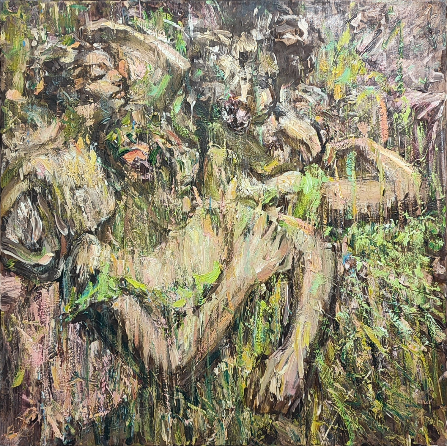 Михаил Новокщённый, Интерпретация Эдгар Дега - III Танцовщицы х.м. 75х75см. 2017г .jpg